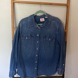 Levi Dark Wash pearl snap